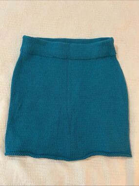 BELLE  Teal Knit Mini Skirt SIZE MEDIUM